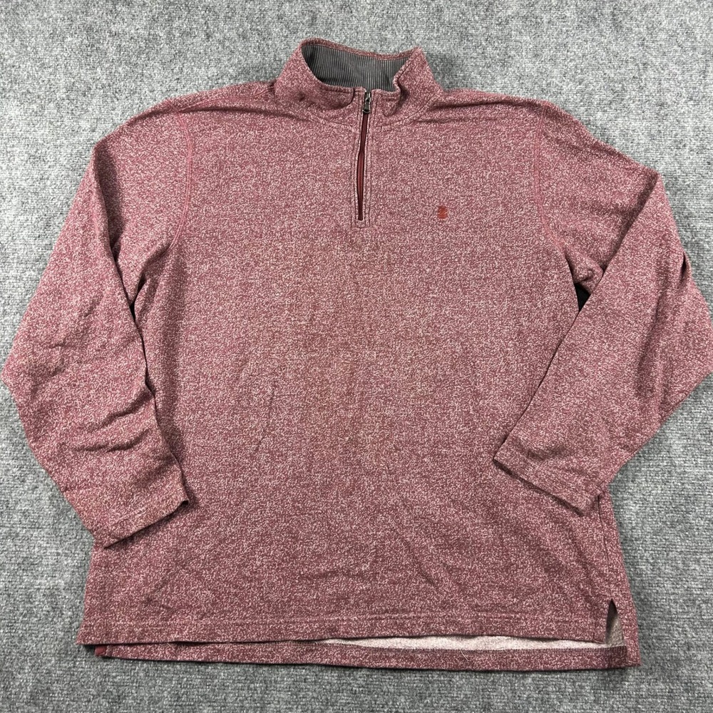 IZOD Pullover Mens XL Red Heathered Saltwater Relaxed Classics Quarter Zip Sweat